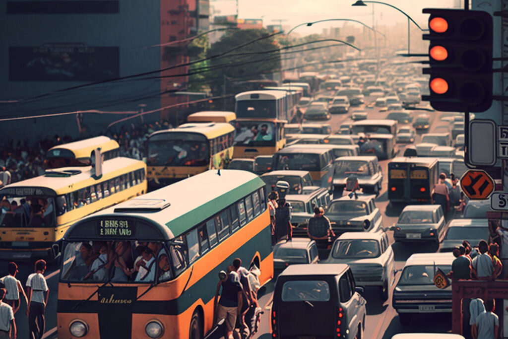 マニラの渋滞のイメージ図