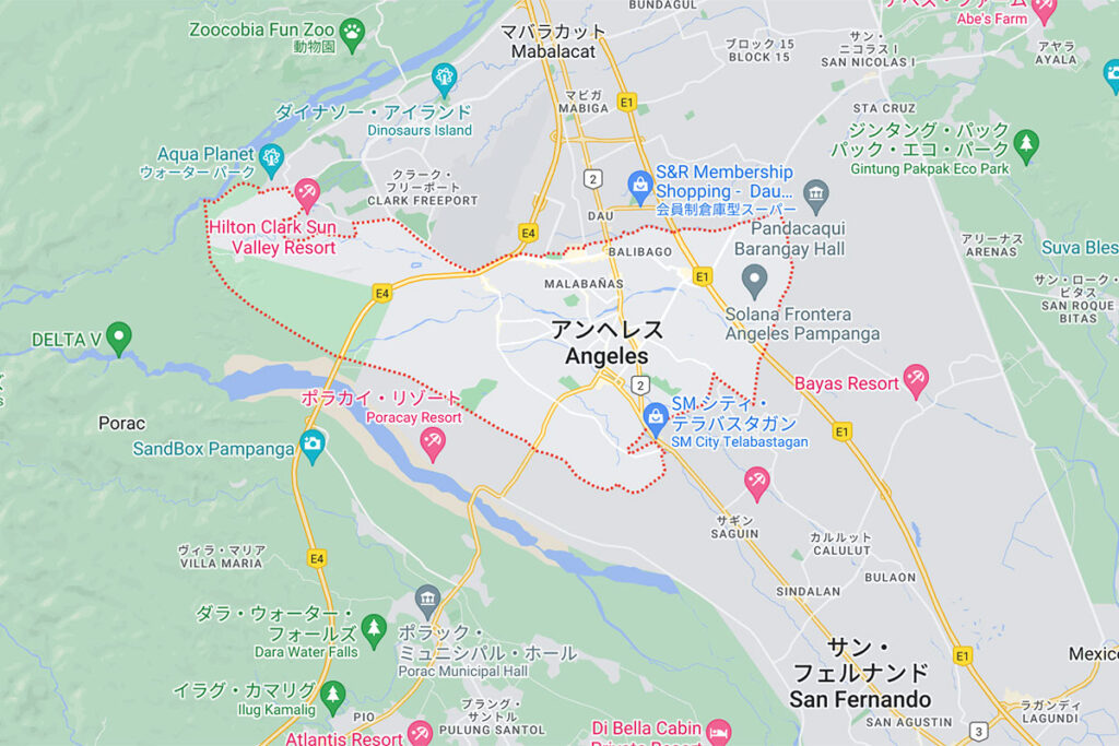 アンヘレスシティの地図